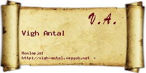 Vigh Antal névjegykártya